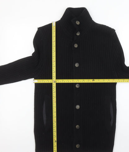 Mens UK Size S River Island Black Cardigan Jumper