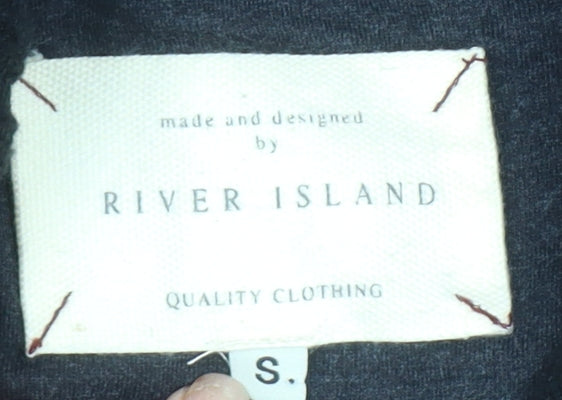 Mens UK Size S River Island Black Cardigan Jumper