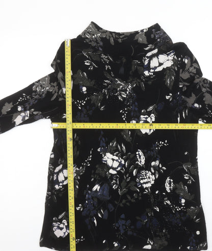 Womens UK Size 12 monari Black Tunic Blouse