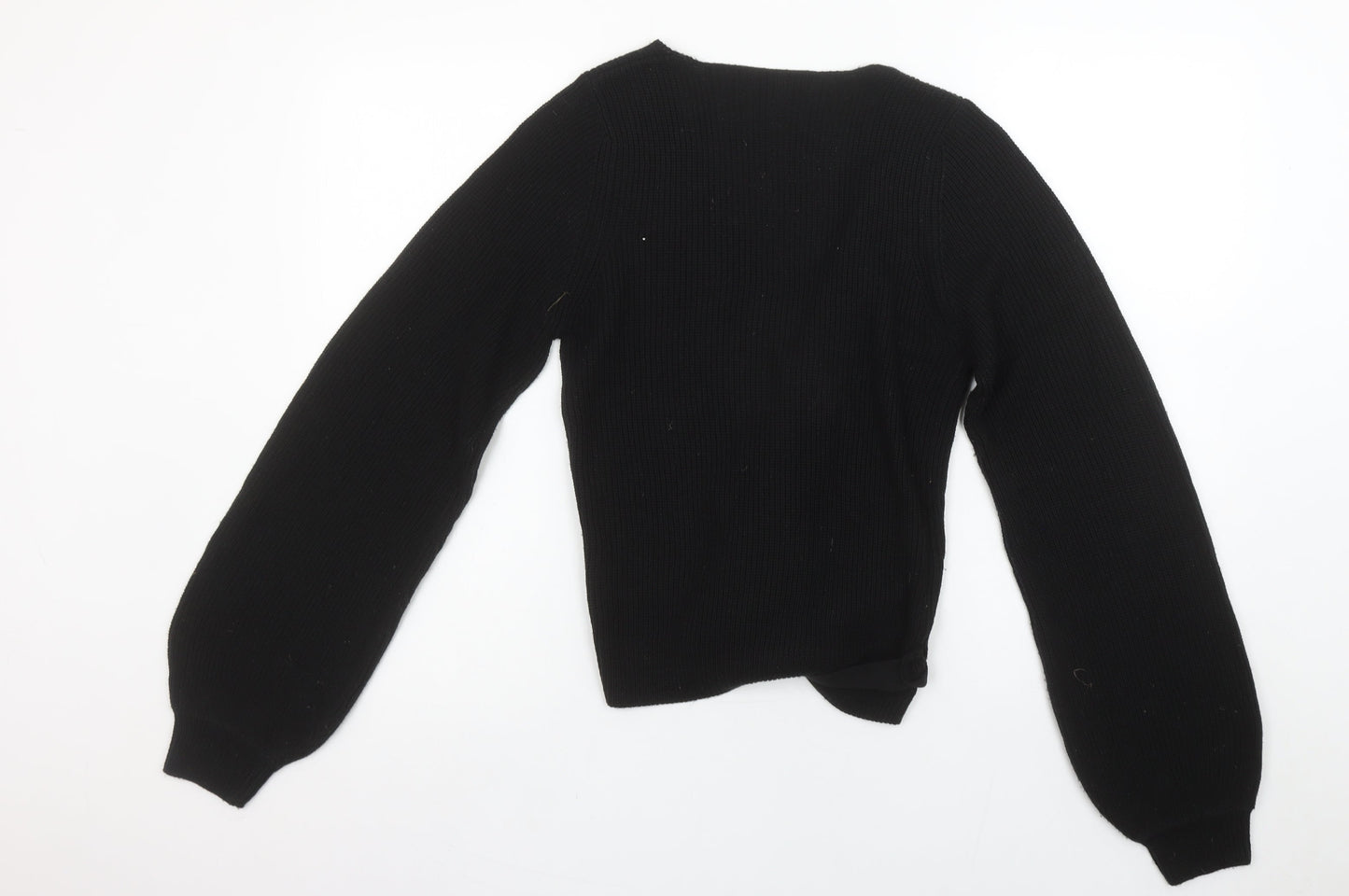 Womens UK Size 12 Threadbare Black Wrap Jumper