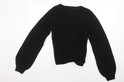 Womens UK Size 12 Threadbare Black Wrap Jumper