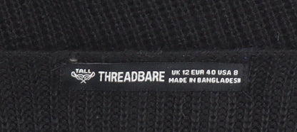 Womens UK Size 12 Threadbare Black Wrap Jumper