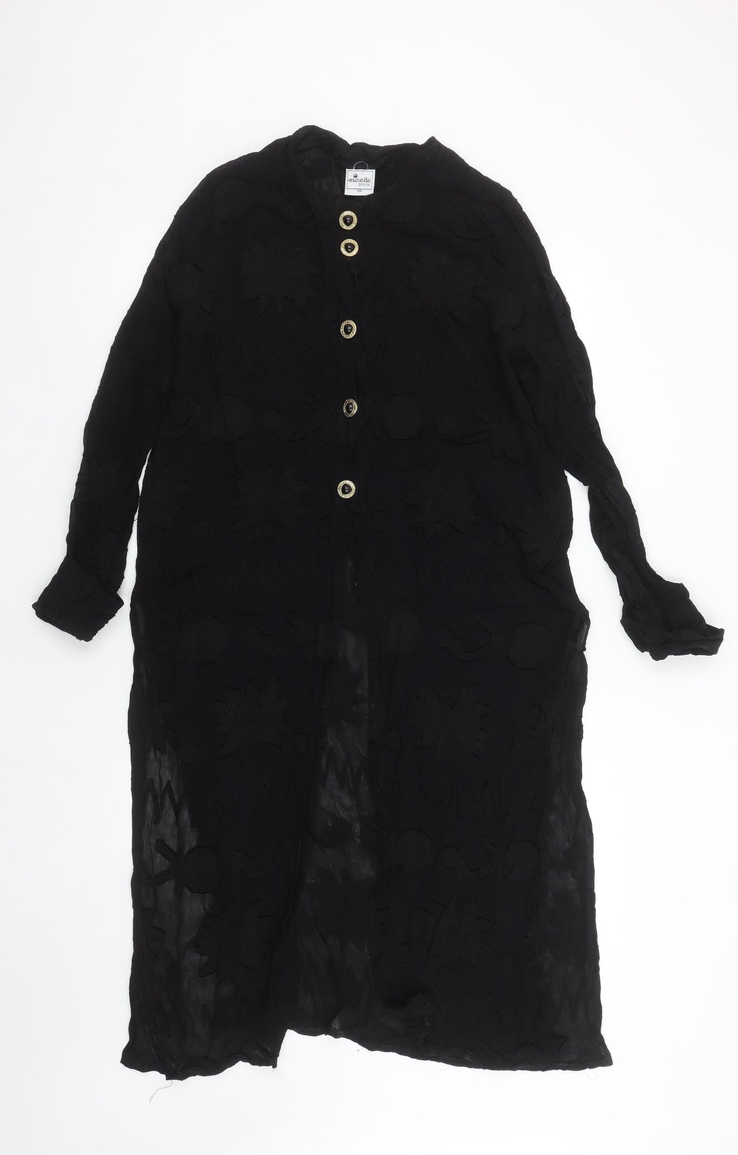 Womens UK Size 14 Elinette Design Black Tunic Blouse