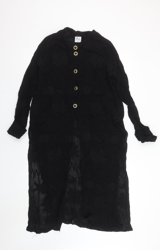Womens UK Size 14 Elinette Design Black Tunic Blouse