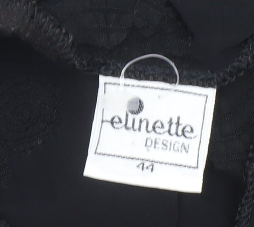 Womens UK Size 14 Elinette Design Black Tunic Blouse