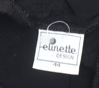 Womens UK Size 14 Elinette Design Black Tunic Blouse
