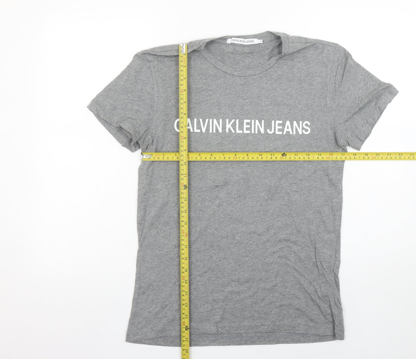 Mens UK Size S Calvin Klein Jeans Grey  T-Shirt