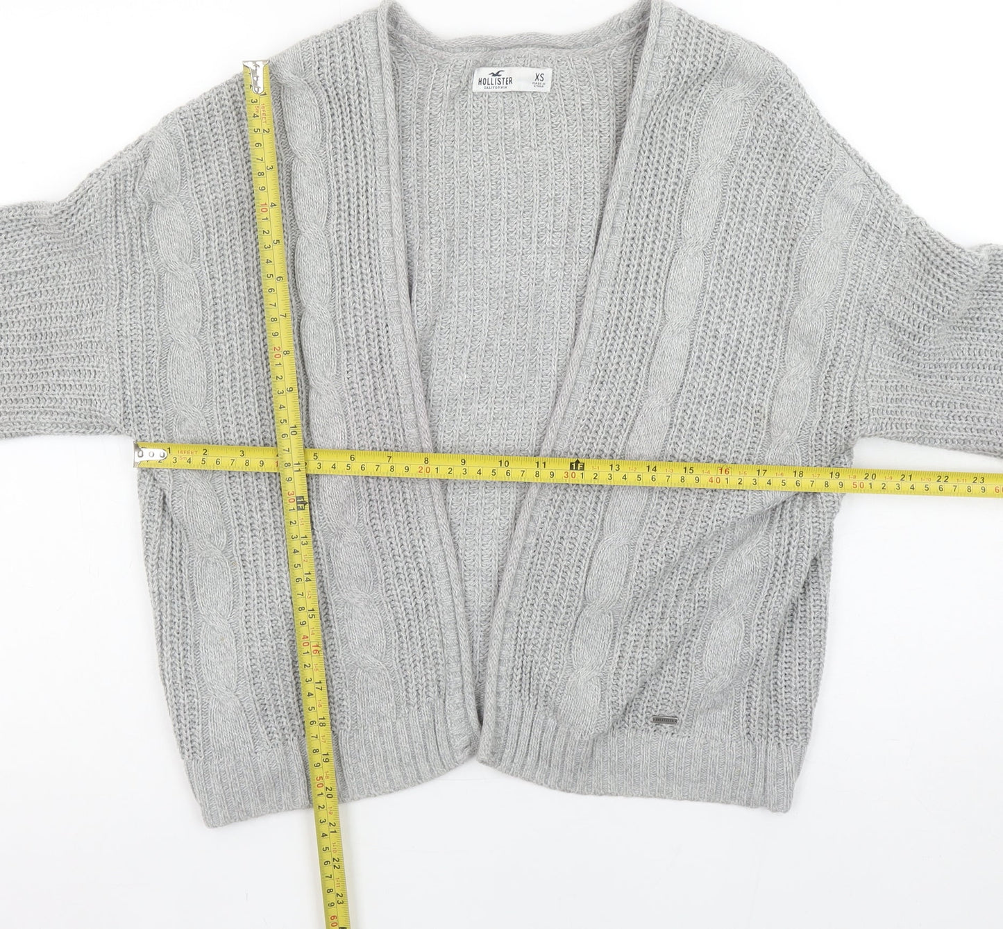 Womens UK Size XS Hollister Grey Cardigan Jumper