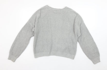 Womens UK Size XS Hollister Grey Cardigan Jumper