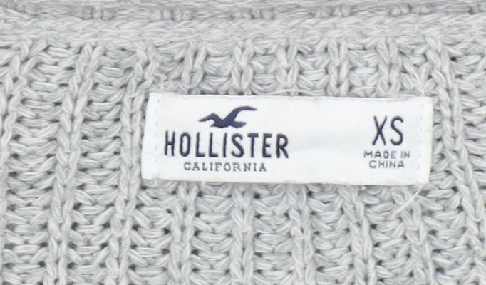Womens UK Size XS Hollister Grey Cardigan Jumper