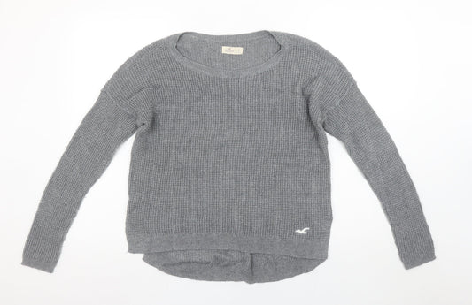 Womens UK Size S Hollister Grey Pullover Jumper