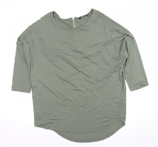 Womens UK Size 14 Select Green Basic T-Shirt