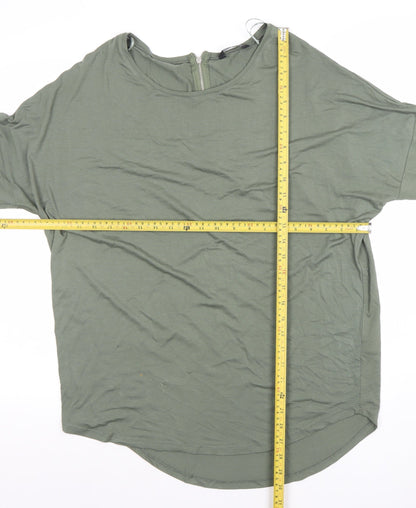 Womens UK Size 14 Select Green Basic T-Shirt