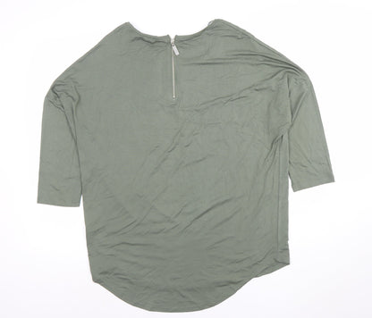 Womens UK Size 14 Select Green Basic T-Shirt
