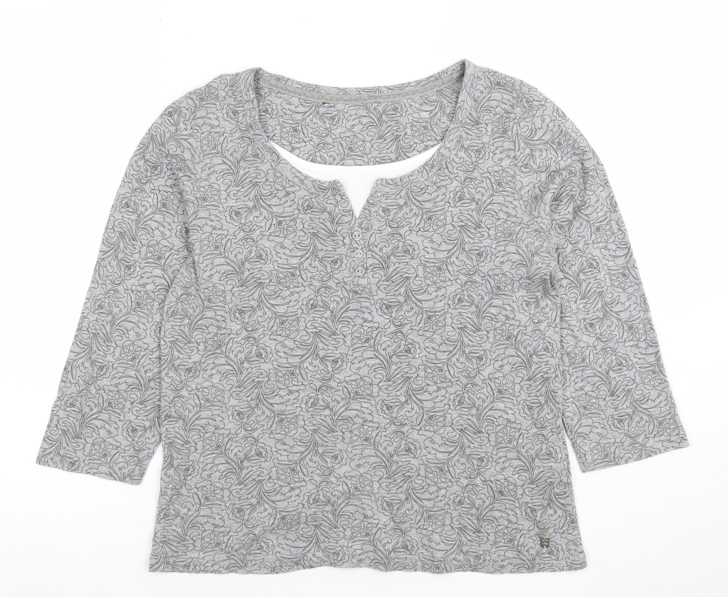 Womens UK Size 14 Debenhams Grey Basic T-Shirt