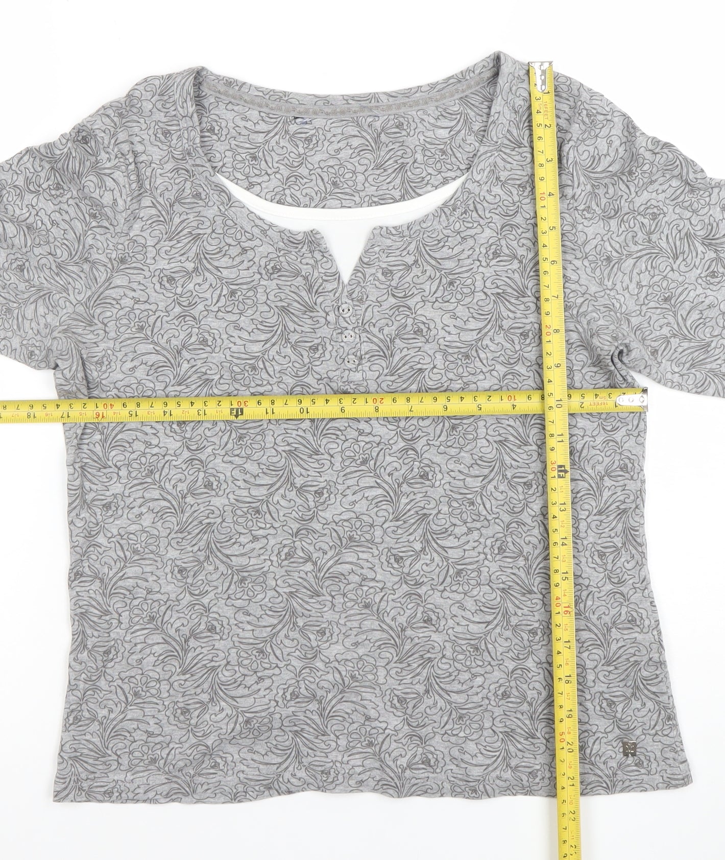 Womens UK Size 14 Debenhams Grey Basic T-Shirt