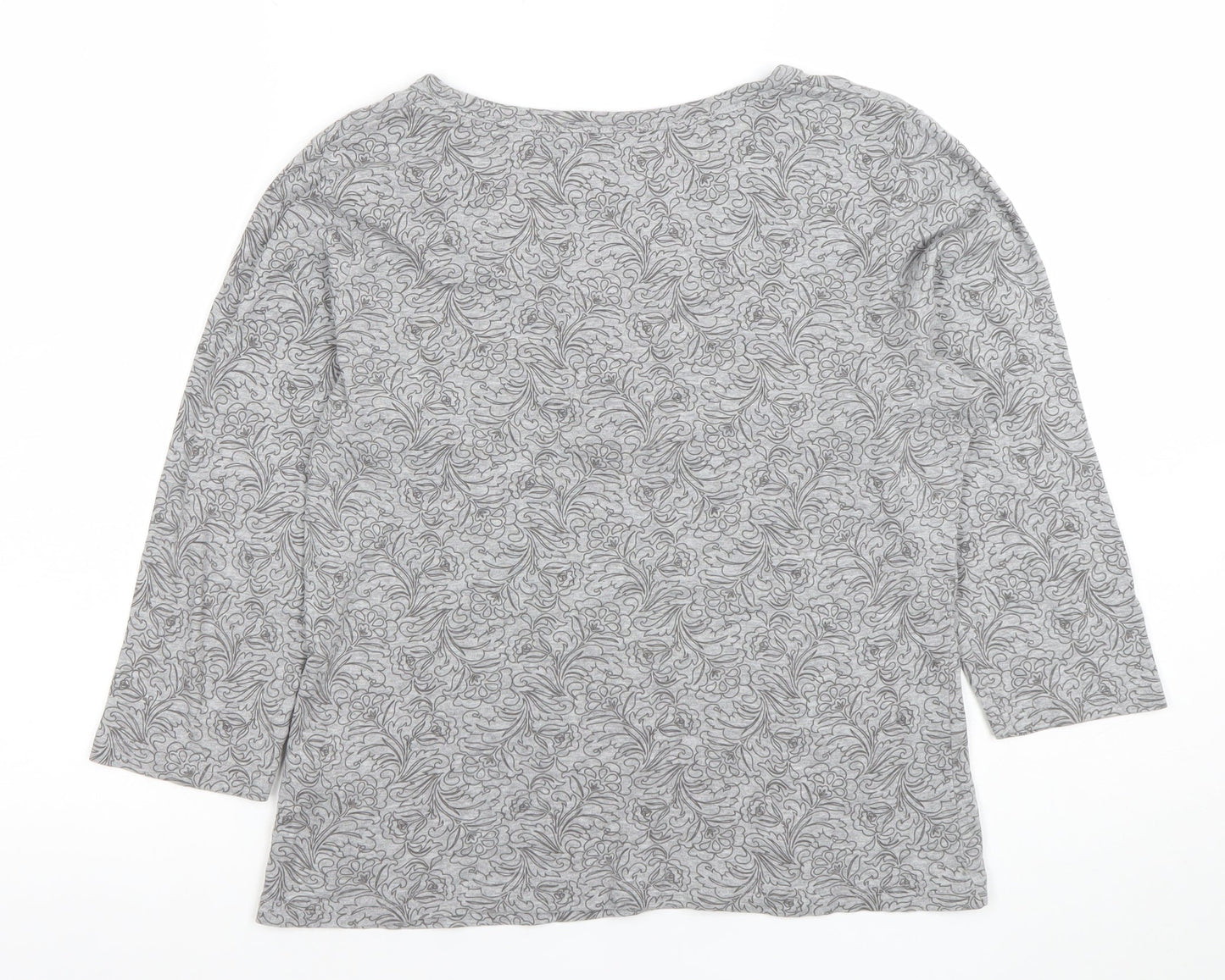 Womens UK Size 14 Debenhams Grey Basic T-Shirt