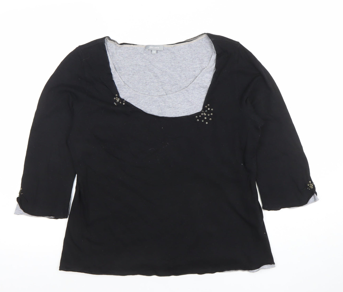 Womens UK Size 16 Marks and Spencer Black Basic Blouse