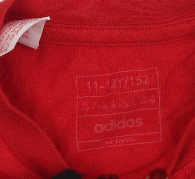 Boys UK Size 11-12 Years adidas Red Basic T-Shirt