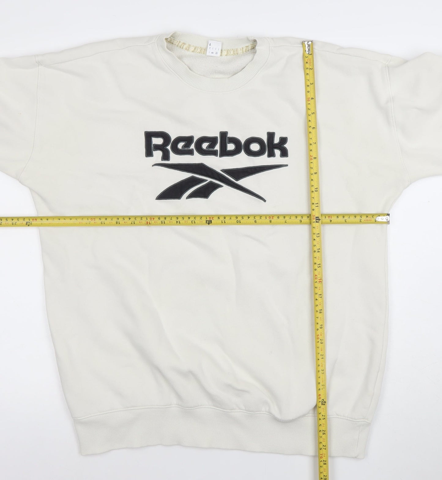 Mens UK Size L Reebok White Pullover Sweatshirt