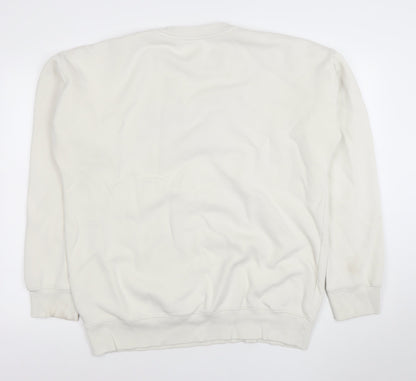 Mens UK Size L Reebok White Pullover Sweatshirt