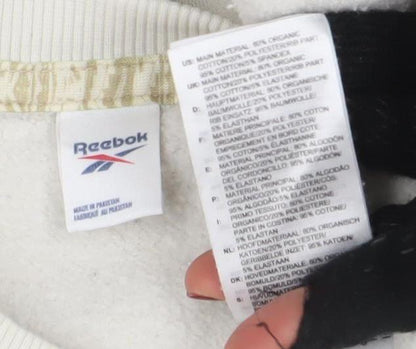 Mens UK Size L Reebok White Pullover Sweatshirt
