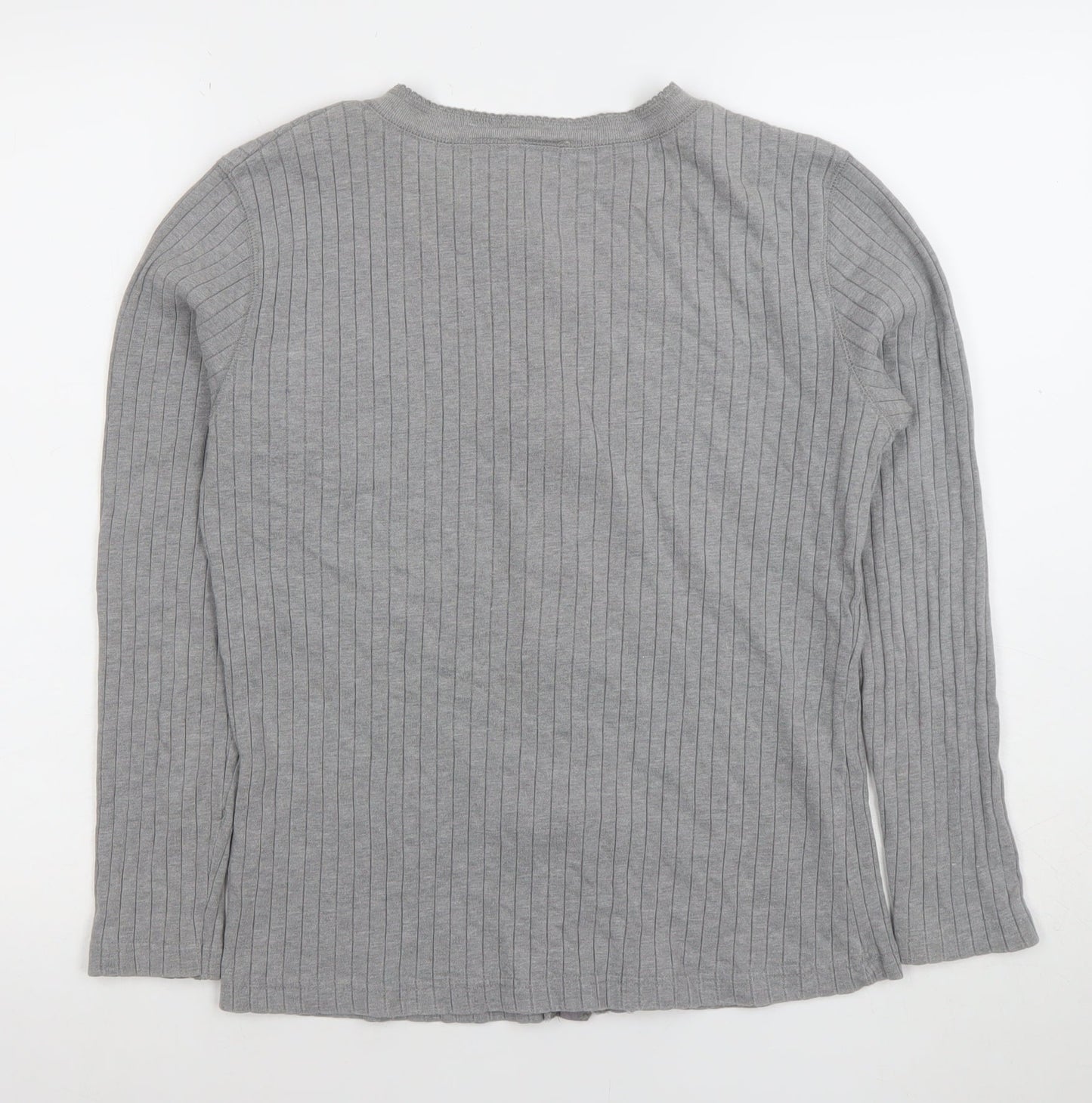 Womens UK Size M St. Johns Bay Grey Basic Button-Up