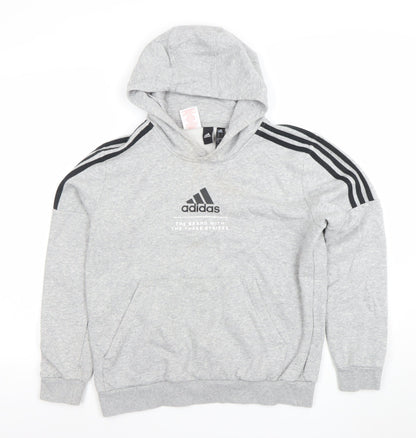 Boys UK Size 13-14 Years adidas Grey Pullover Hoodie