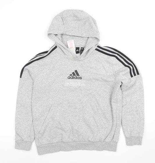 Boys UK Size 13-14 Years adidas Grey Pullover Hoodie
