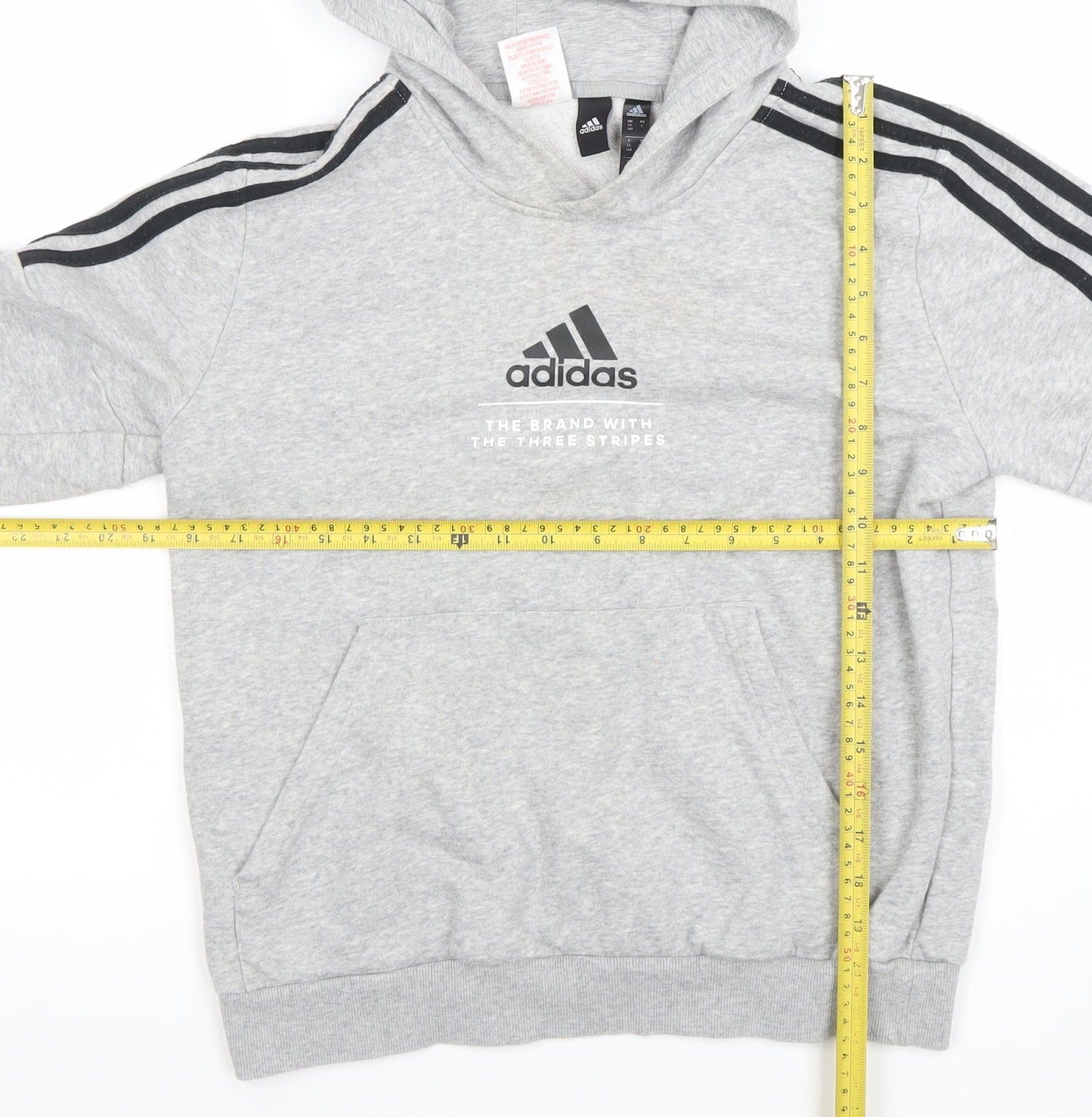Boys UK Size 13-14 Years adidas Grey Pullover Hoodie