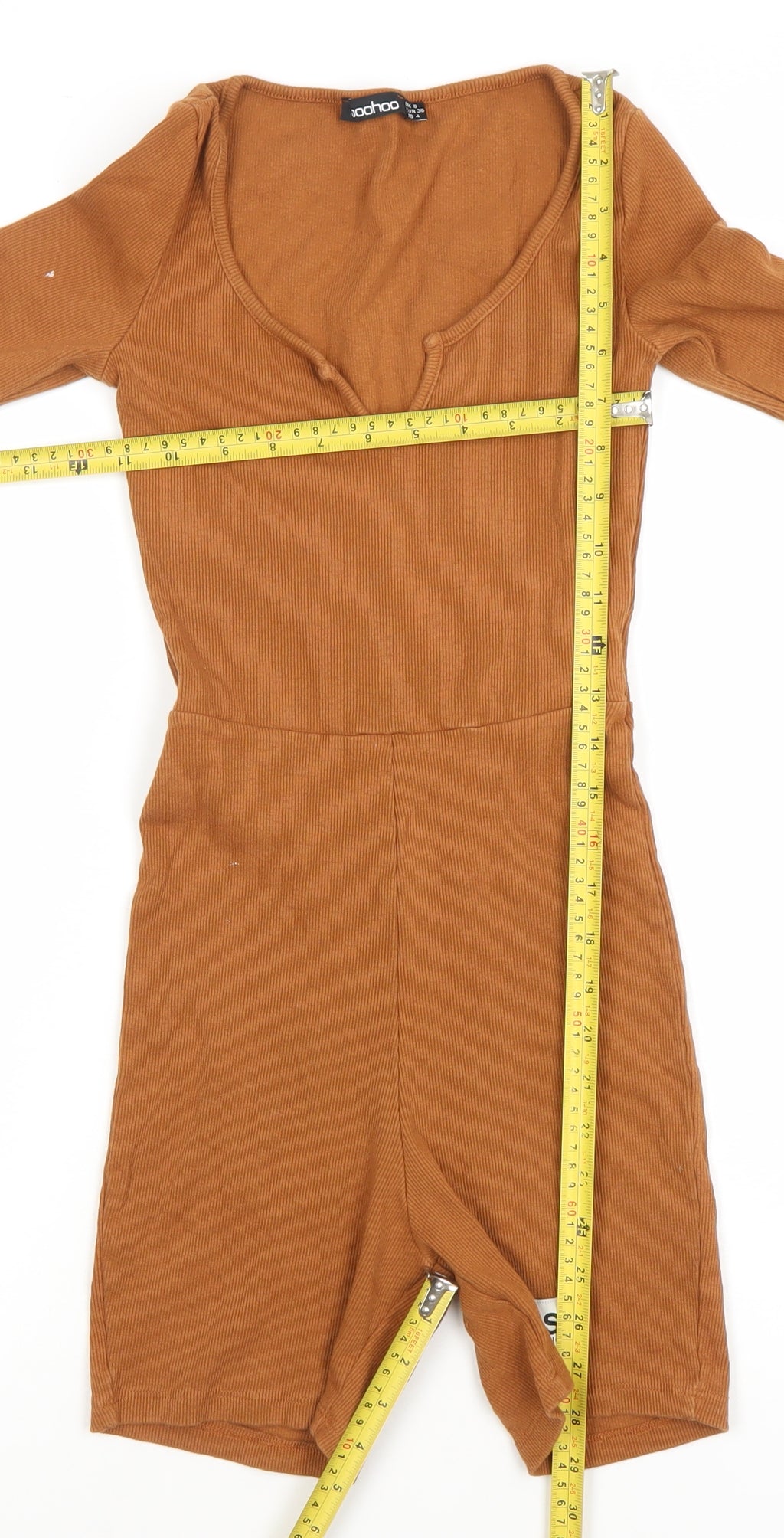 Womens UK Size 8 Boohoo One-Piece Brown Playsuit