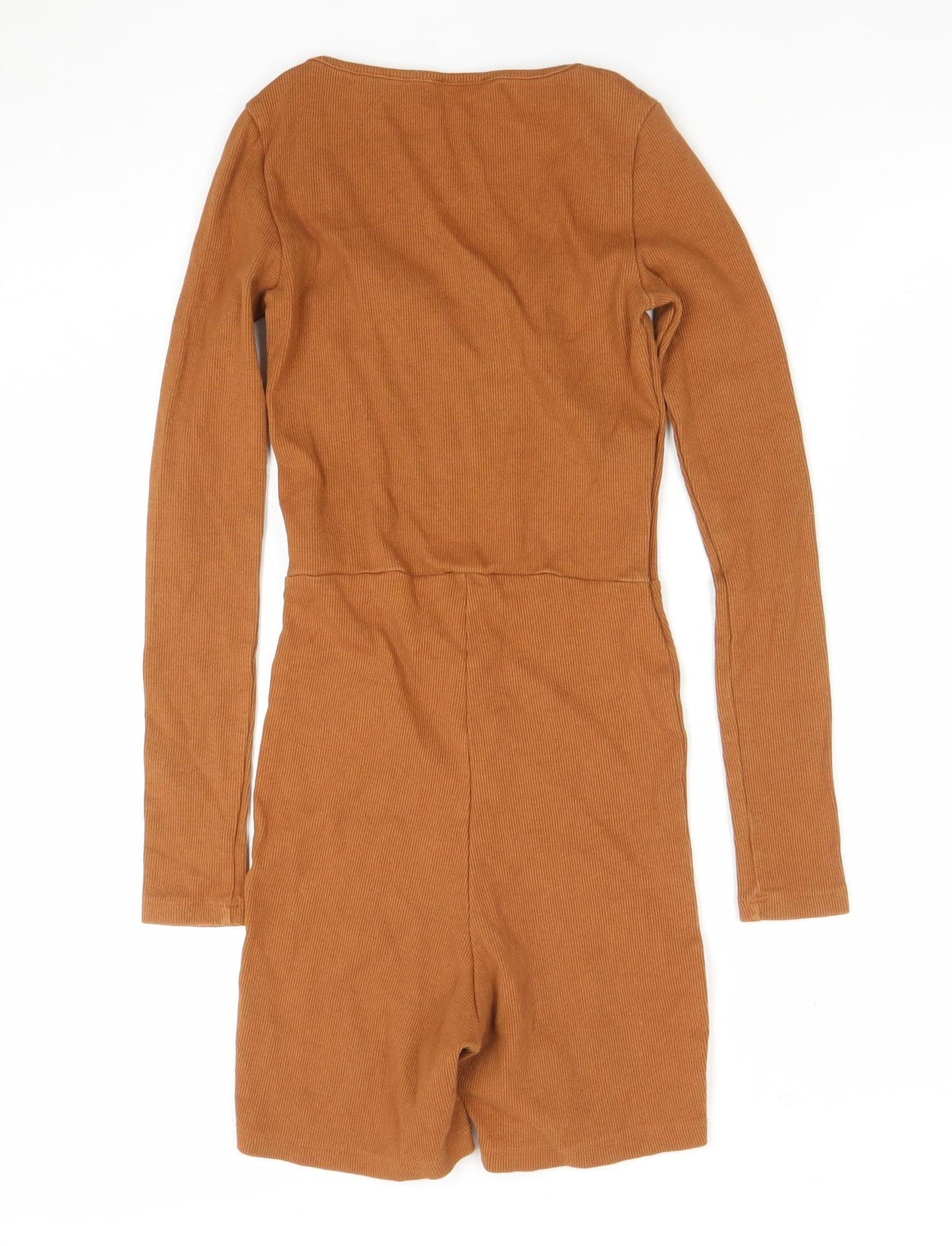 Womens UK Size 8 Boohoo One-Piece Brown Playsuit