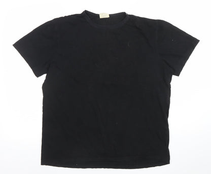 Monkee Men's Black Cotton Crew Neck Graphic T-Shirt Medium