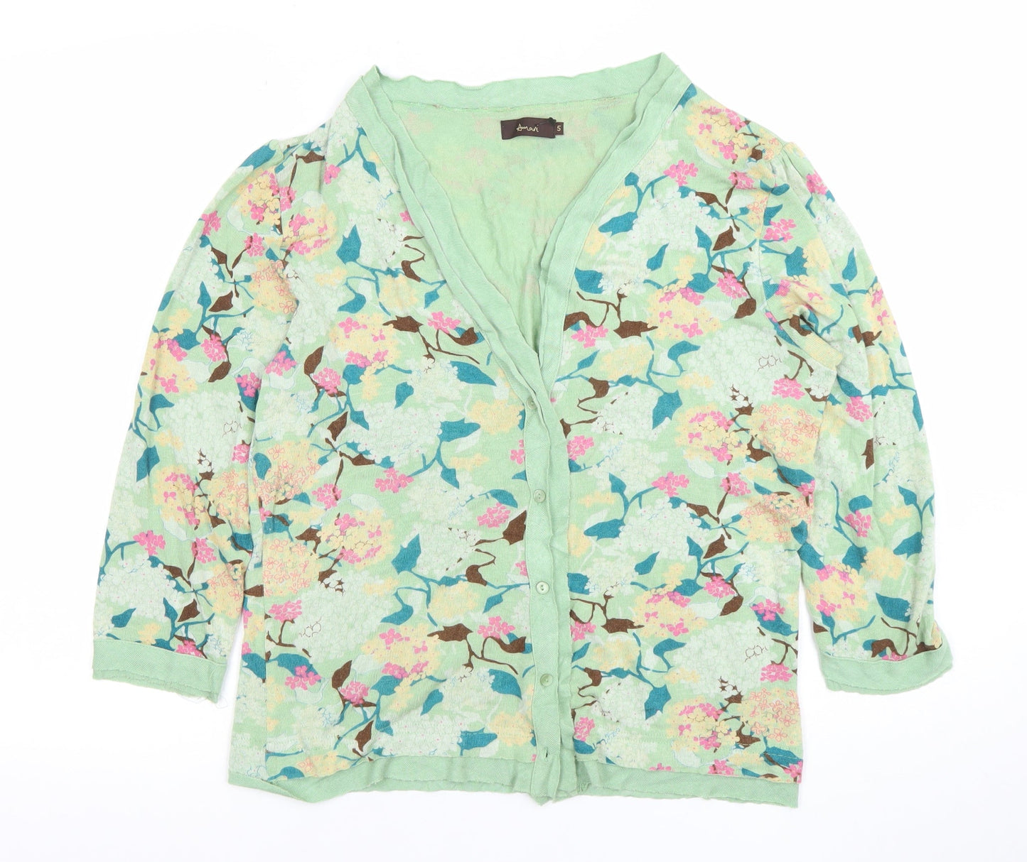 Womens UK Size S Amari Green Cardigan Jumper