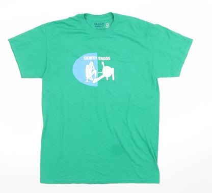 Mens UK Size M Gildan Green  T-Shirt