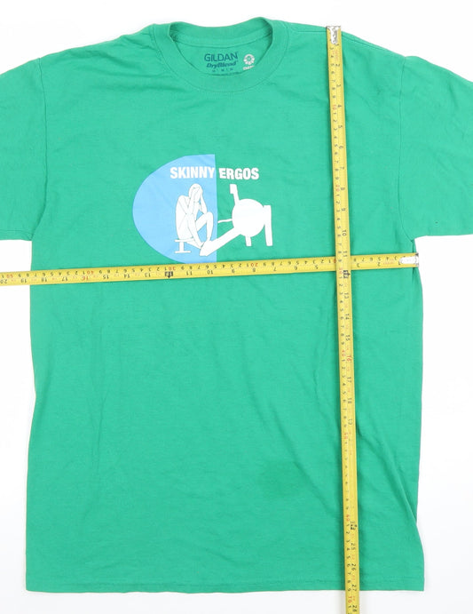 Mens UK Size M Gildan Green  T-Shirt