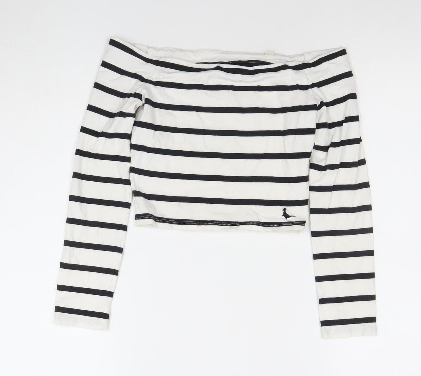 Womens UK Size 8 Jack Wills White Cropped T-Shirt
