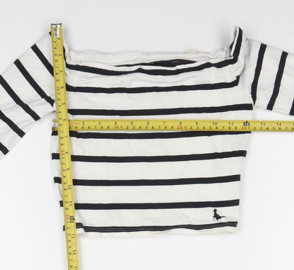 Womens UK Size 8 Jack Wills White Cropped T-Shirt