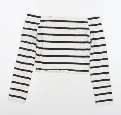 Womens UK Size 8 Jack Wills White Cropped T-Shirt