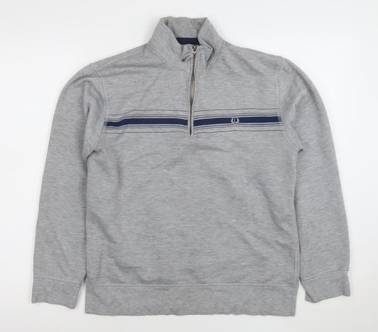 Mens UK Size S Lincoln Grey Henley Sweatshirt