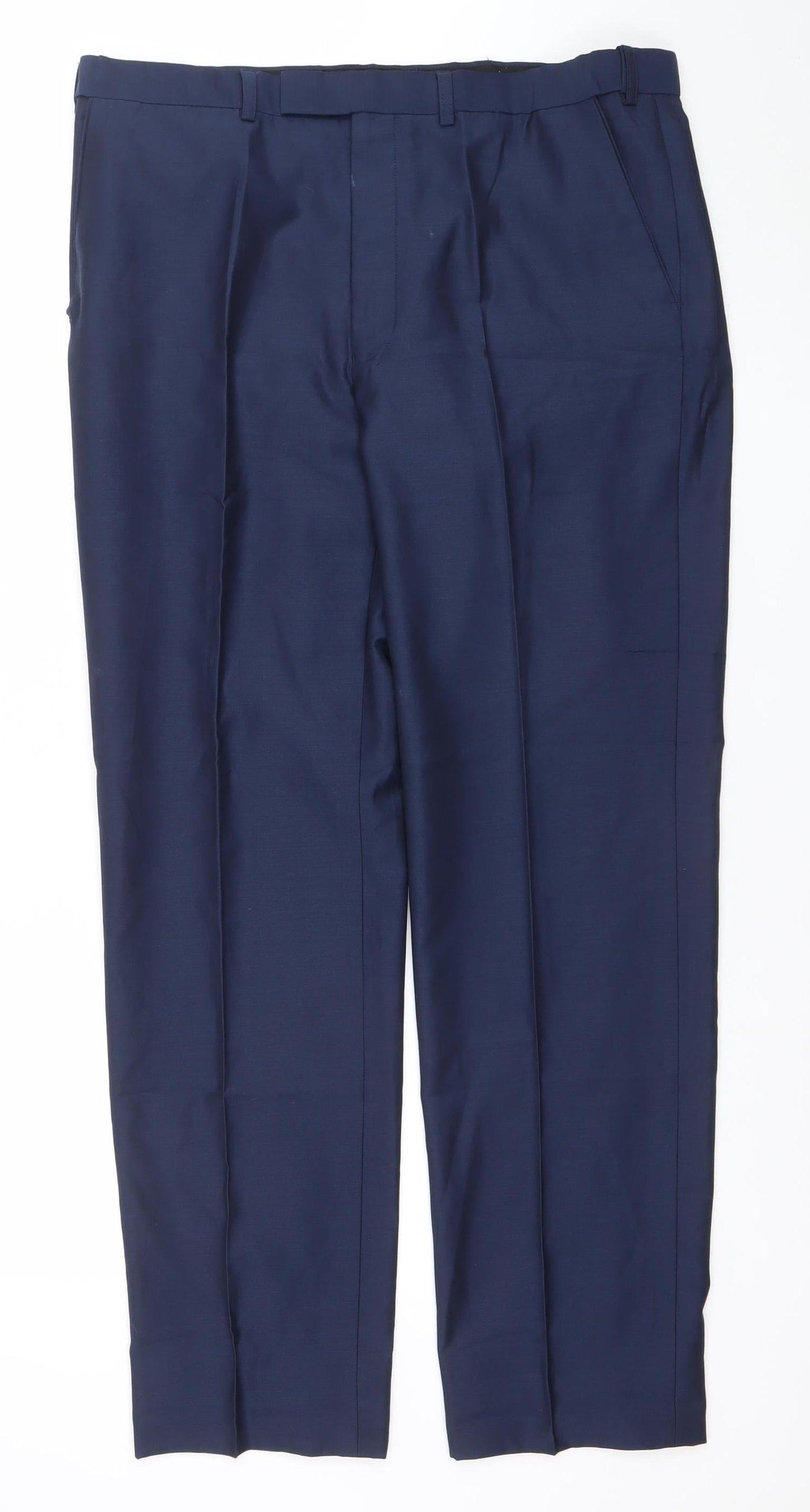 Mens UK Size M Marks and Spencer Classic Fit Dress Pants Blue Trousers