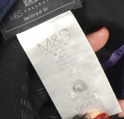 Mens UK Size M Marks and Spencer Classic Fit Dress Pants Blue Trousers