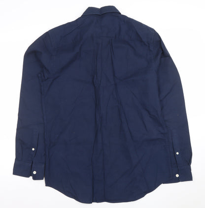 Mens UK Collar Size L Zara Smart Blue  Dress Shirt