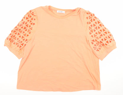 Womens UK Size L Gallery Orange Basic T-Shirt
