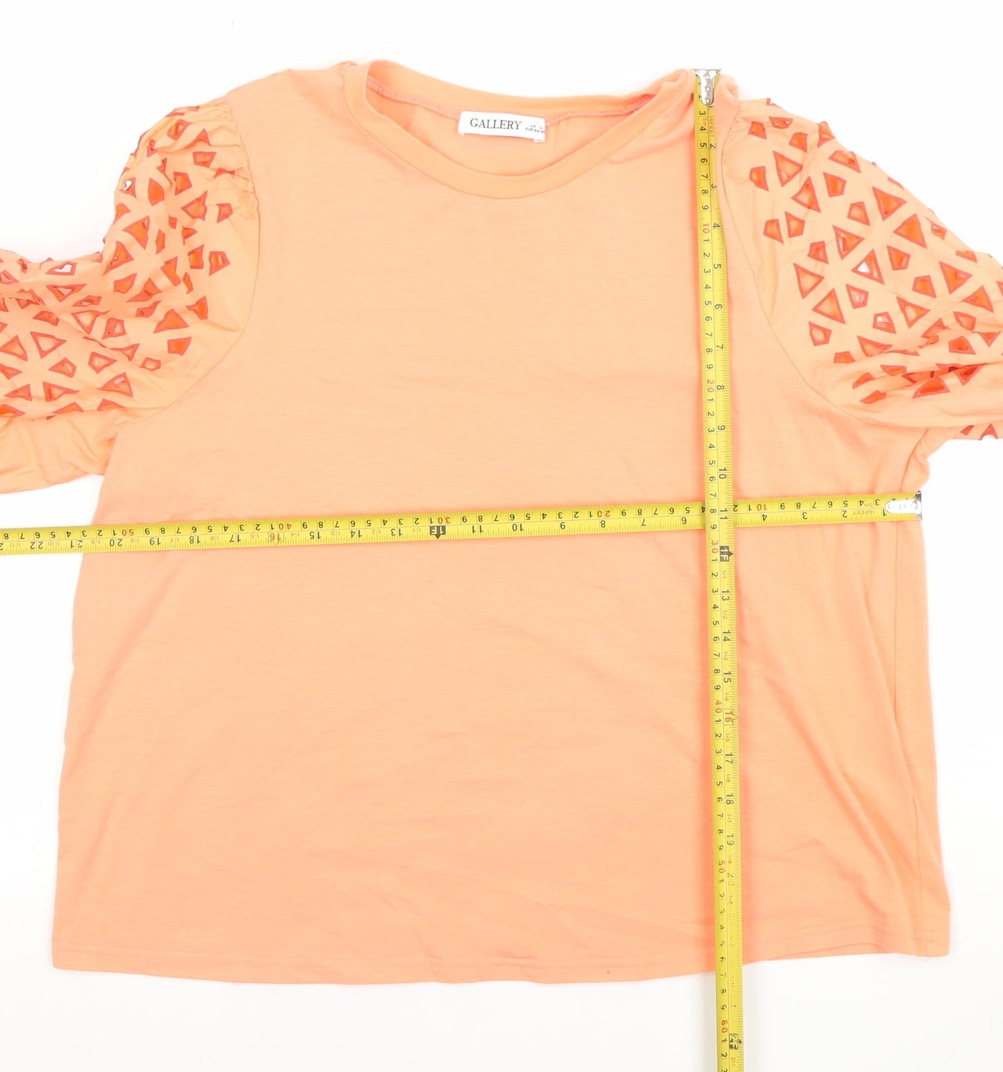 Womens UK Size L Gallery Orange Basic T-Shirt
