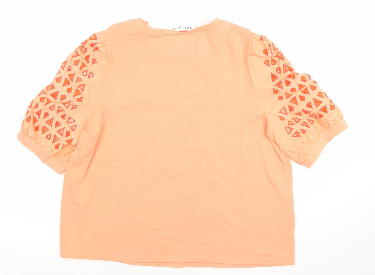 Womens UK Size L Gallery Orange Basic T-Shirt