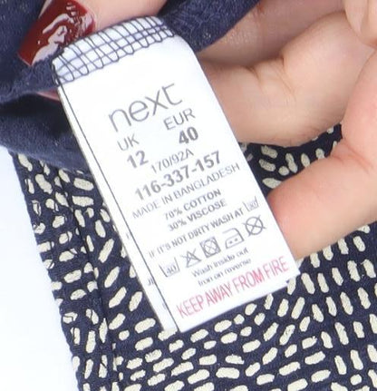 Womens UK Size 12 NEXT Blue Tunic Blouse