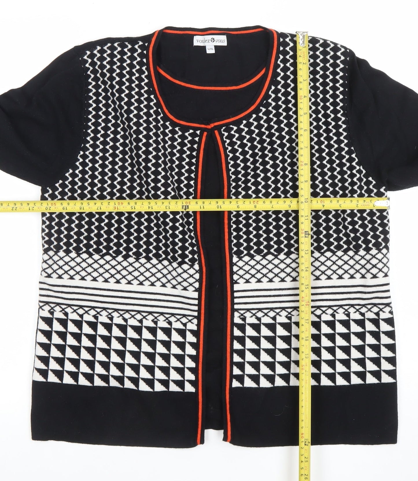 Womens UK Size L/XL Voulez Vous Black Cardigan Jumper