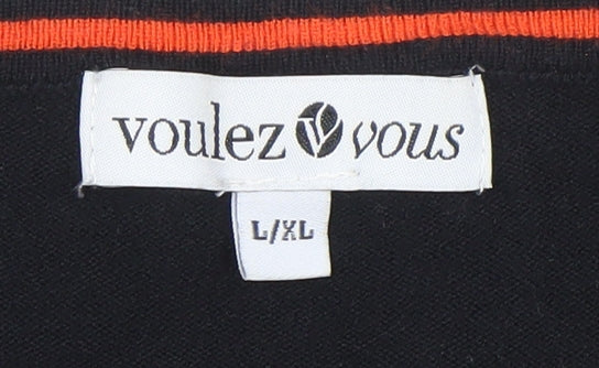 Womens UK Size L/XL Voulez Vous Black Cardigan Jumper