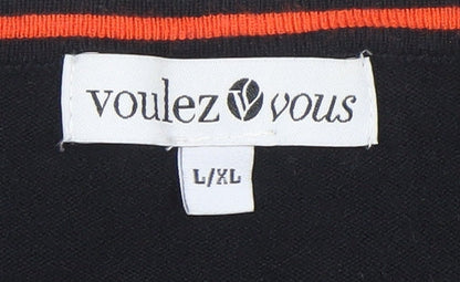 Womens UK Size L/XL Voulez Vous Black Cardigan Jumper